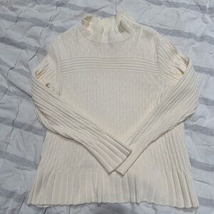 Parkhurst ivory mock neck sweater 100% cotton
